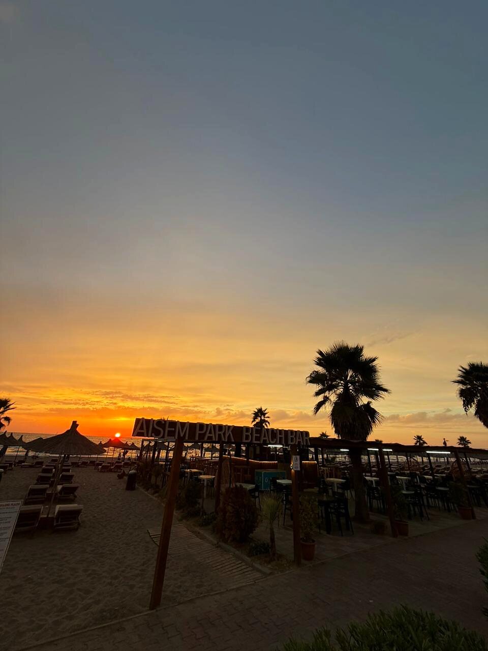 Sunset at the beach bar